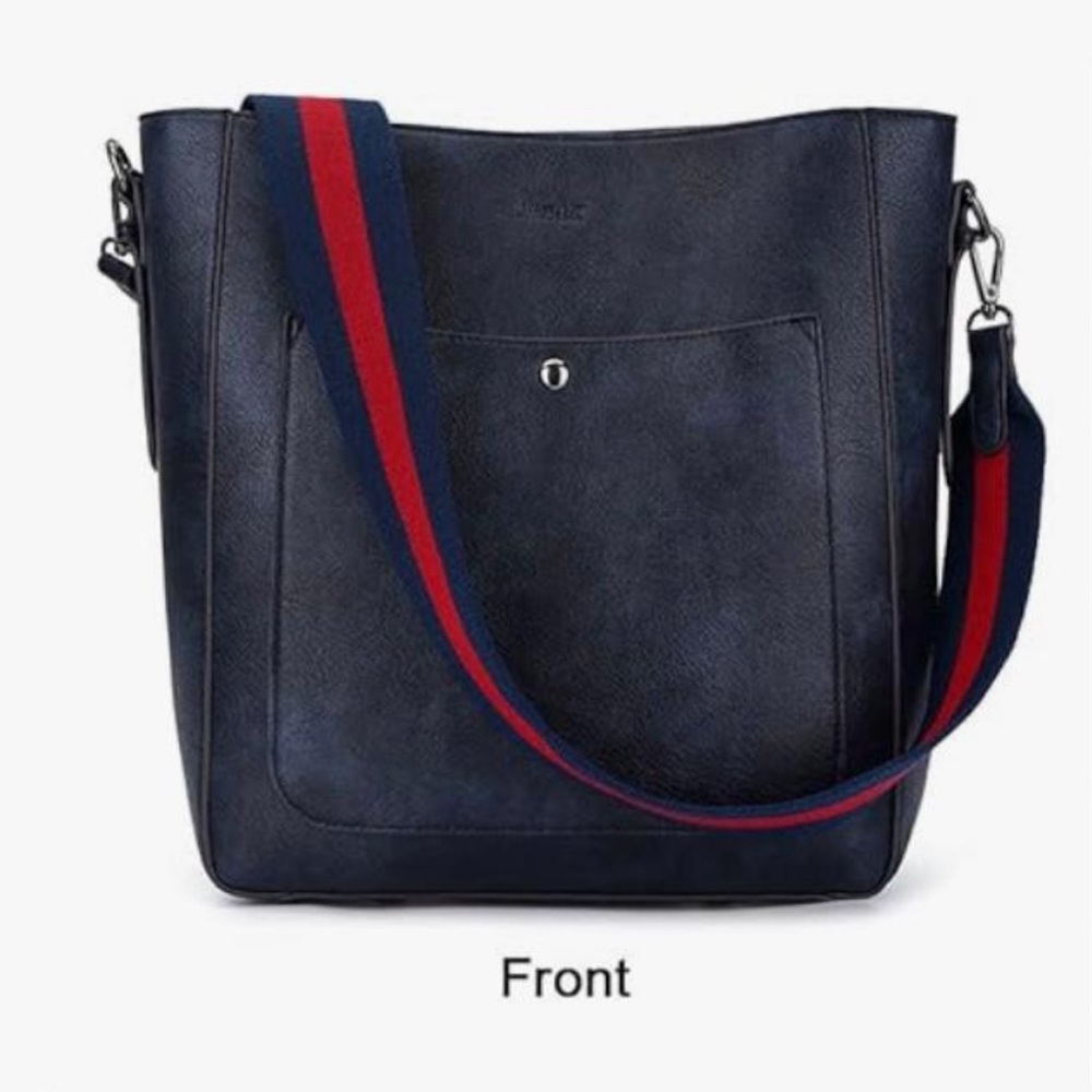 Boho bucket crossbody vegan leather bag🌸